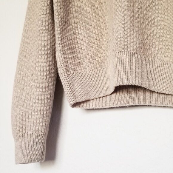 Lacoste Men's S Beige Crewneck Wool Alpaca Sweater Logo Patch Preppy Luxury $250 - Picture 13 of 16